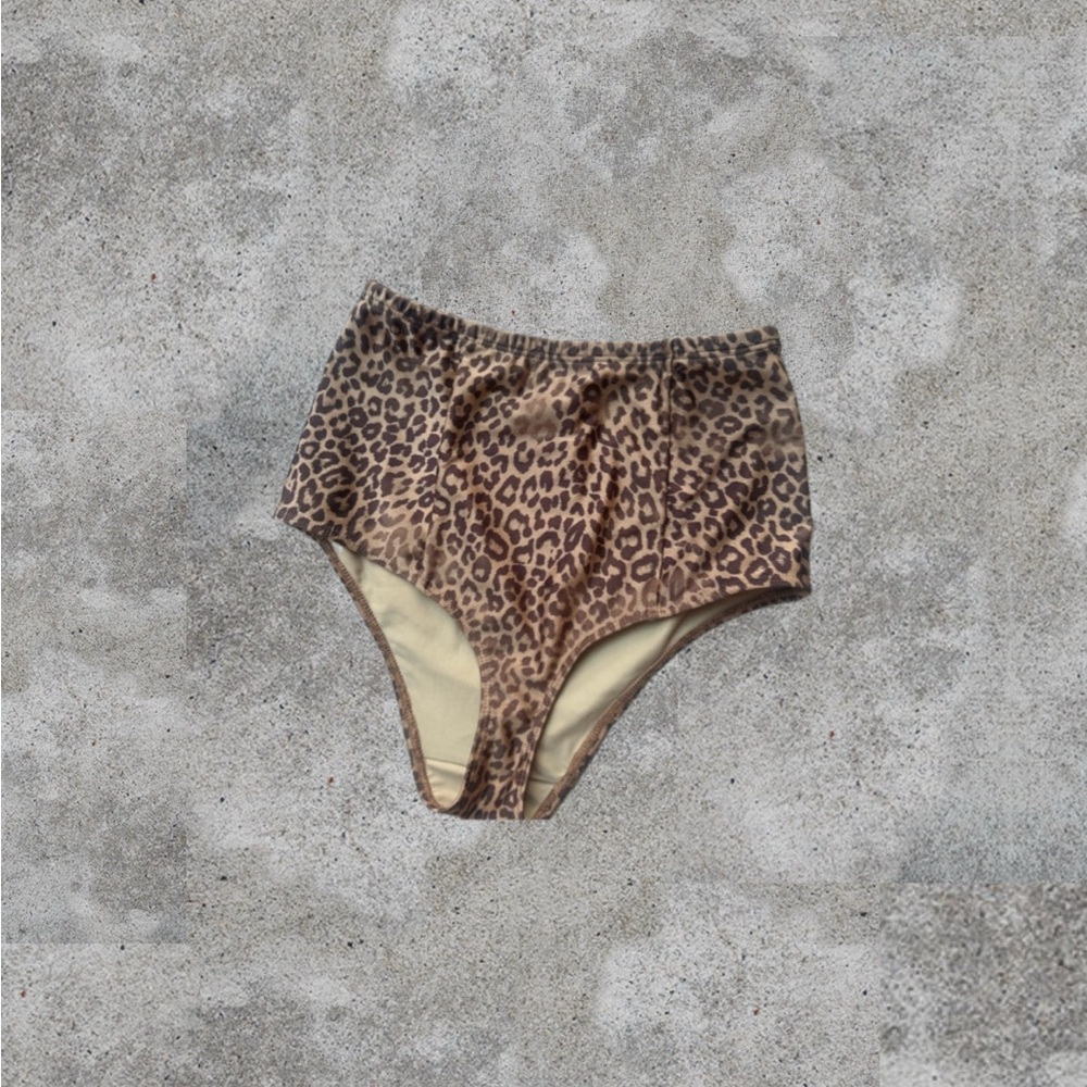 AASWIM American Apparel Beige and Brown Swim Bottom high waisted EUC BABAY